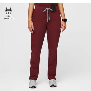 FIGS BUNDLE. 4 PANTS. 2 TOPS. Size small. Burgundy.